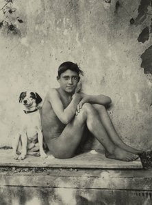 Studie av en naken gutt med hund, ca. 1901